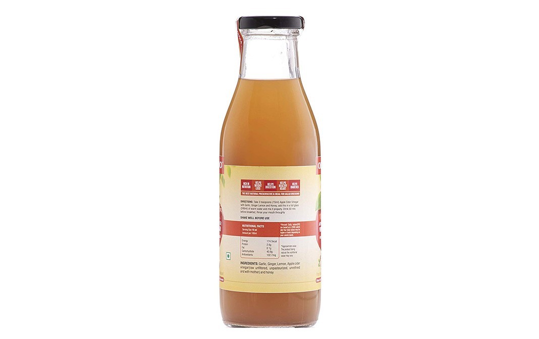 Olyno Apple Cider Vinegar With Mother    Glass Bottle  500 millilitre
